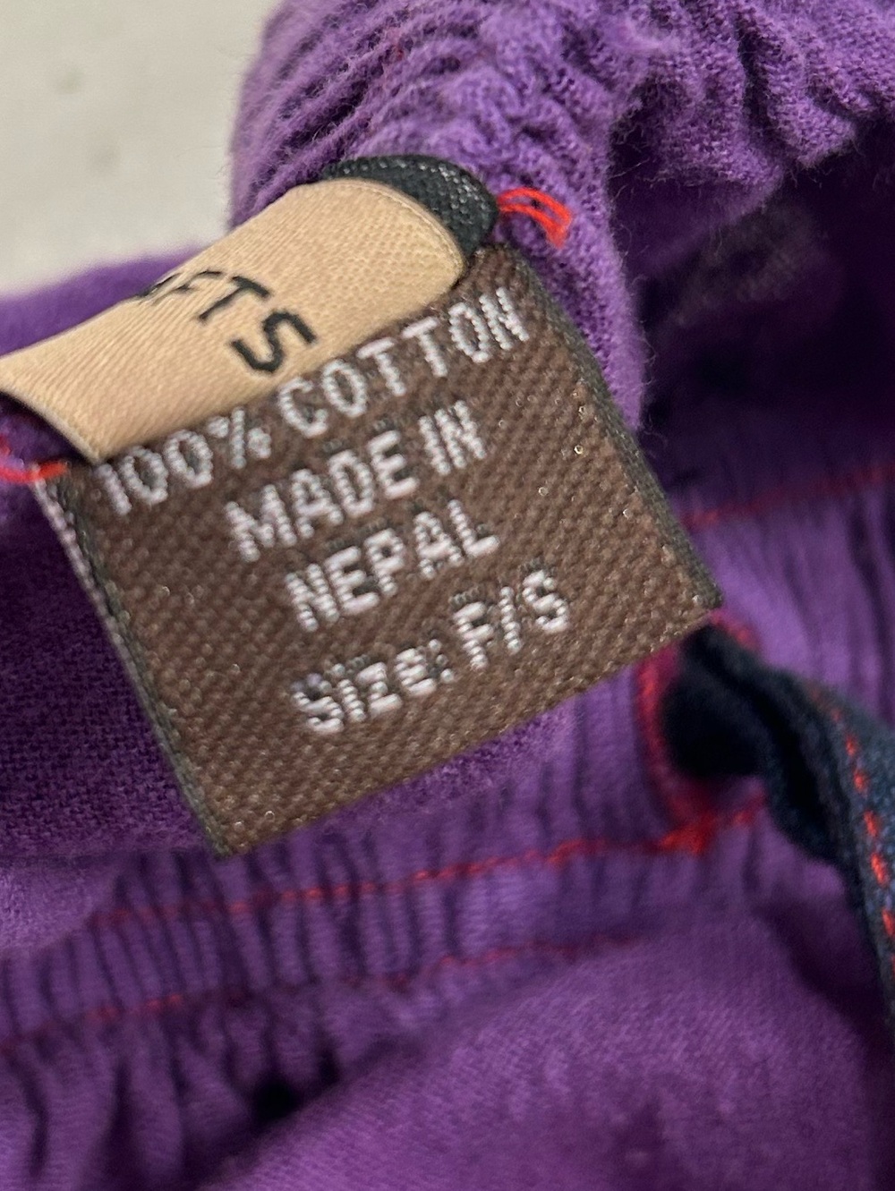 Karma Nepal Crafts purple patchwork boho jogger baggy pants small - Picture 8 of 8